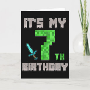 Cartão Camiseta de aniversário É o meu 7 Aniversário Game