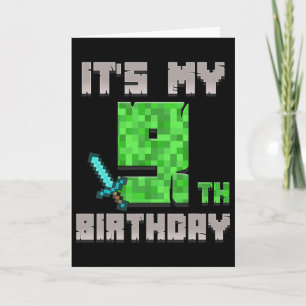 Cartão Camiseta de aniversário É o meu 9º aniversário Gam
