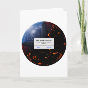Cartão Camiseta de armazenamento da Terra quase cheia