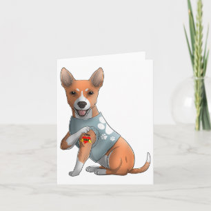 Cartão Camiseta de cachorro engraçada da tatuagem do amor