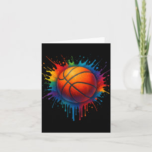 Cartão Camiseta de Fã de Esportes com Arte de Borrifo de 