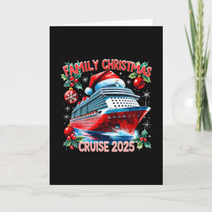 Cartão Camiseta de Férias de Natal da Família Cruzeiro de