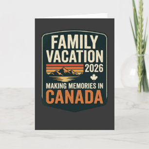 Cartão Camiseta de Férias em Família no Canadá 2026 Crian