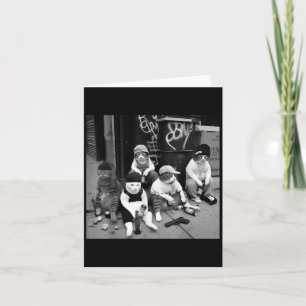 Cartão Camiseta de Gato Gângster Mexicano, Gatos Gângster