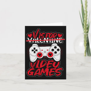 Cartão Camiseta de Jogo de Vídeo V Is For Valentine