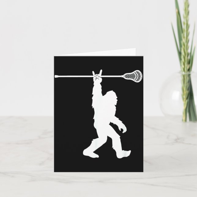 Cartão Camiseta de Lacrosse Vintage Lax Bigfoot Sasquatch (Frente)