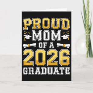 Cartão Camiseta de Mãe Orgulhosa de uma Formanda de 2026