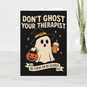 Cartão Camiseta de Psicólogo Escolar de Halloween Não Ass