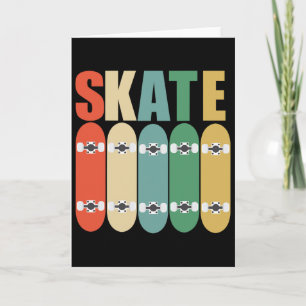 Cartão Camiseta de Skate Retro Vintage Skateboarder