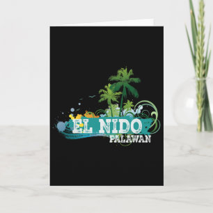Cartão Camiseta de souvenir de férias de El Nido Palawan