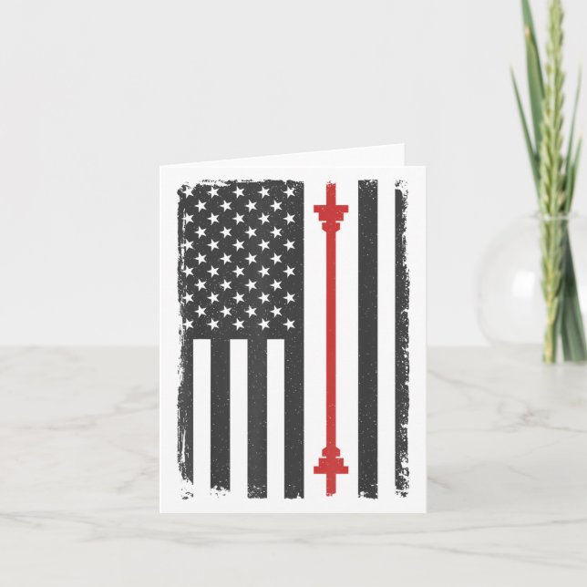 Cartão Camiseta de treino de ginásio da bandeira american (Frente)