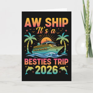 Cartão Camiseta de Viagem de Meninas - Ah, Zarpar! É uma