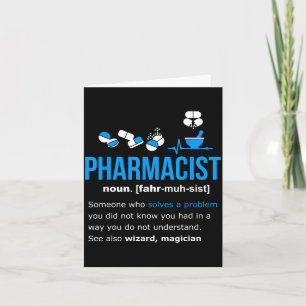 Cartão Camiseta definição farmacêutico presente engraçado
