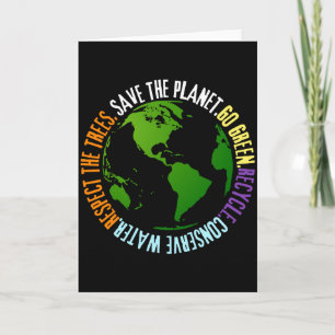 Cartão Camiseta Dia da Terra Salve o Planeta Fique Verde
