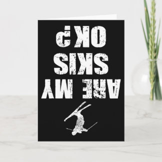 Cartão Camiseta Divertida de Esqui Roupa de Esqui Desgast