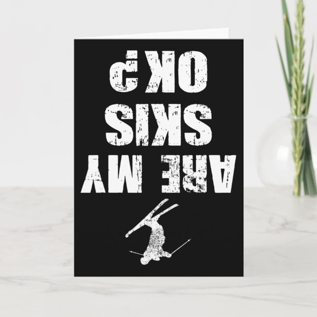 Cartão Camiseta Divertida de Esqui Roupa de Esqui Desgast (Frente)