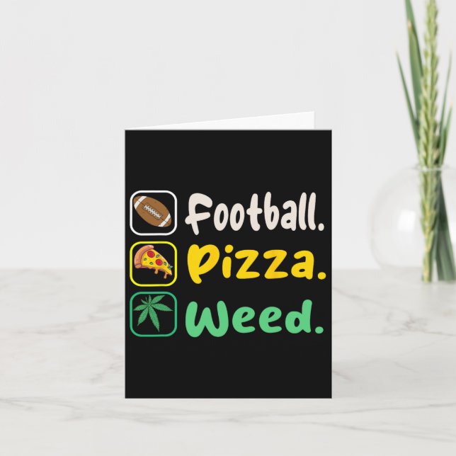 Cartão Camiseta Divertida Futebol Pizza Maconha Para Aman (Frente)