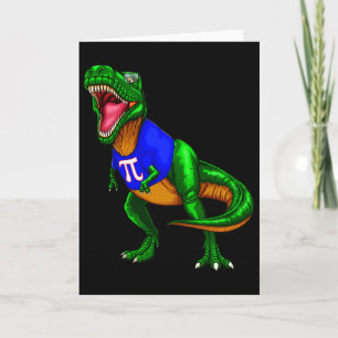 Cartão Camiseta do Dinossauro Rex do Dia do Pi Presente d