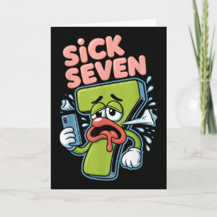 Cartão Camiseta do Meme Seven Sick - Seis Sete Piada Engr