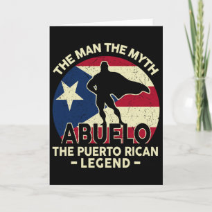 Cartão Camiseta do Papai Porto Rico Abuelo Homem Mito Por