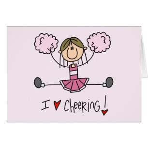 Cartão Camiseta e presentes cor-de-rosa do cheerleader