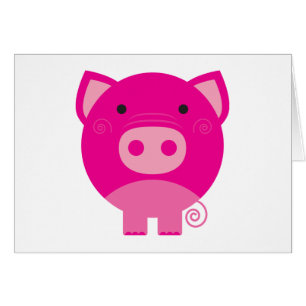 Cartão Camiseta e presentes cor-de-rosa do porco