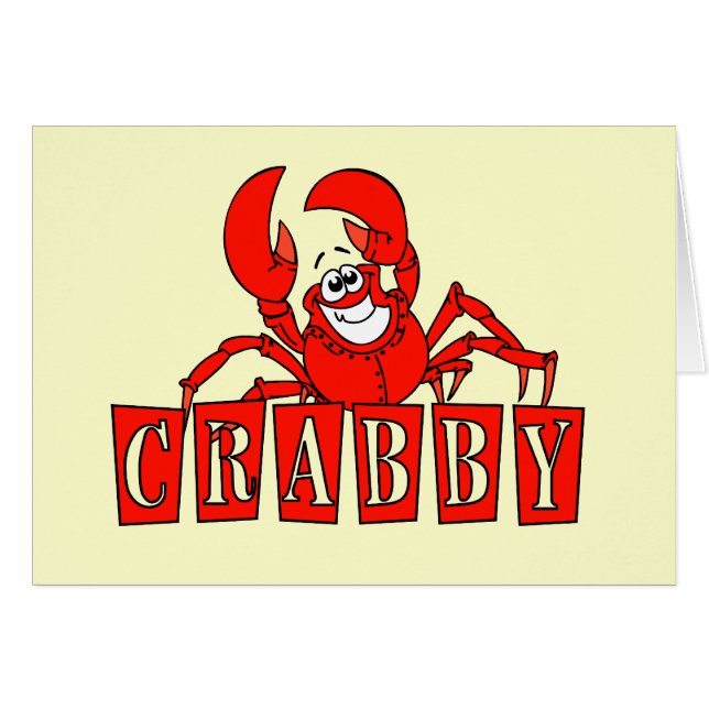 Cartão Camiseta e presentes Crabby (Frente Horizontal)