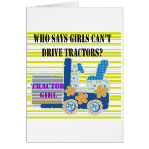 Cartão Camiseta e presentes da menina do trator