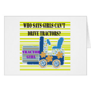 Cartão Camiseta e presentes da menina do trator