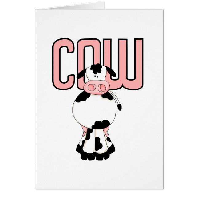 Cartão Camiseta e presentes da vaca (Frente)