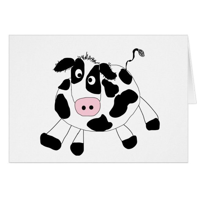 Cartão Camiseta e presentes da vaca da fazenda (Frente Horizontal)