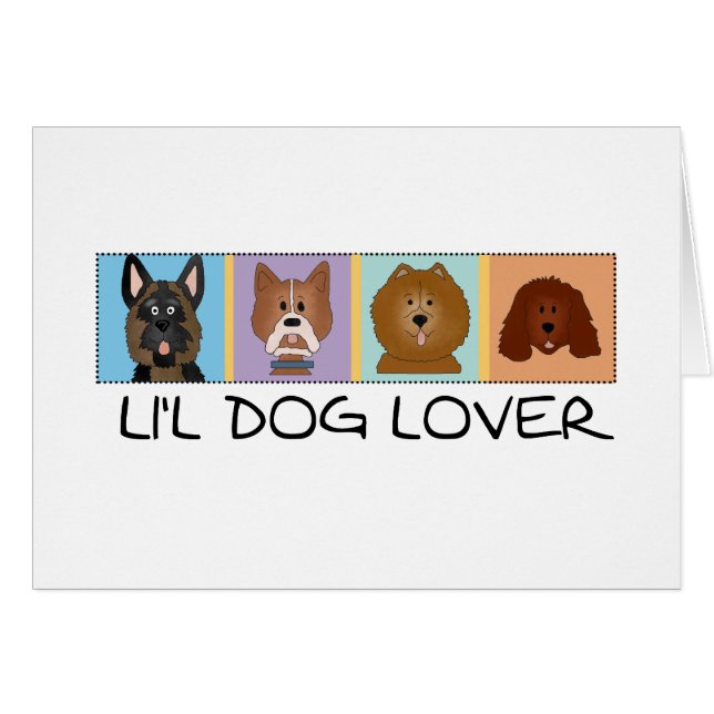 Cartão Camiseta e presentes do amante do cão pequeno (Frente Horizontal)
