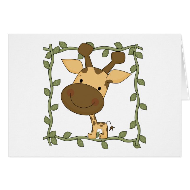 Cartão Camiseta e presentes do girafa do bebê (Frente Horizontal)