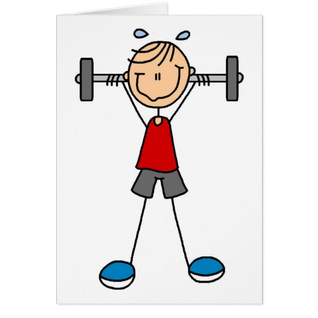 Cartão Camiseta e presentes do levantamento de peso (Frente)