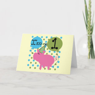 Cartão Camiseta e presentes do primeiro aniversario do