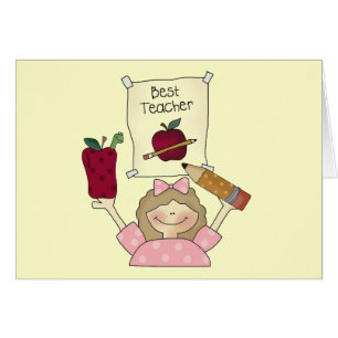 Cartão Camiseta e presentes do professor da menina o