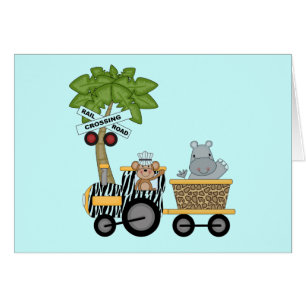 Cartão Camiseta e presentes do trem do macaco e do