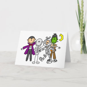 Cartão Camiseta e presentes dos monstro do Dia das Bruxas