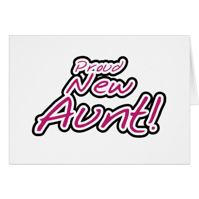 Cartão Camiseta e presentes novos orgulhosos da tia (Frente Horizontal)