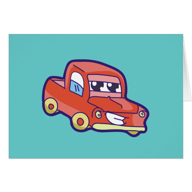 Cartão Camiseta e presentes vermelhos do camionete (Frente Horizontal)