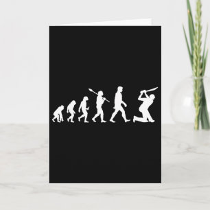 Cartão Camiseta engraçada da evolução do críquete para jo