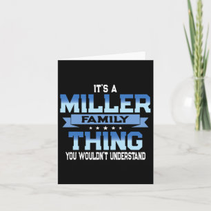Cartão Camiseta engraçada da reunião da família Miller em