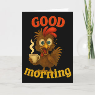 Cartão Camiseta engraçada de frango e café, humor de bom
