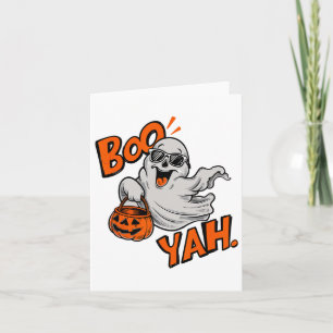 Cartão Camiseta Engraçada de Halloween Ghost Boo Yah Assu