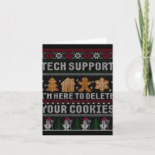 Cartão Camiseta engraçada de Natal de suporte técnico de
