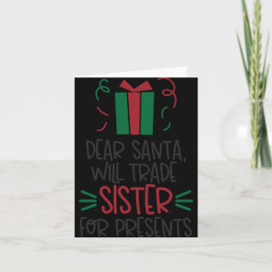 Cartão Camiseta engraçada de Natal para meninos Querido P