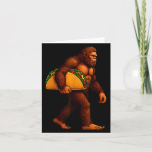 Cartão Camiseta Engraçada Taco Pé Grande Sasquatch Taco A