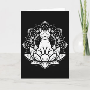 Cartão Camiseta Espiritualidade Yoga Flor de Lótus Gato M