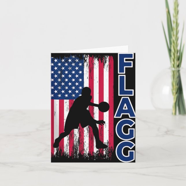 Cartão Camiseta esportiva para fãs de basquete Flagg_1  (Frente)
