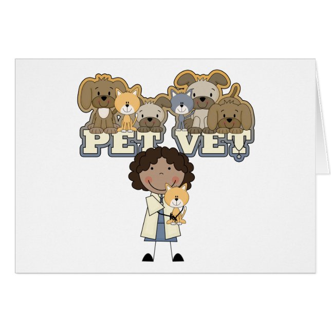 Cartão Camiseta fêmea e presentes do AA do veterinário do (Frente Horizontal)